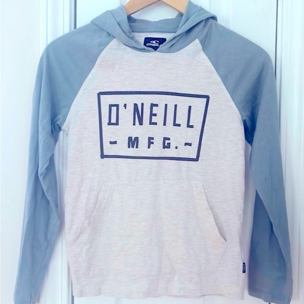 O’Neill long sleeve hoodie T-shirt & pockets size S/8 Fits like a BOYS SIZE 10